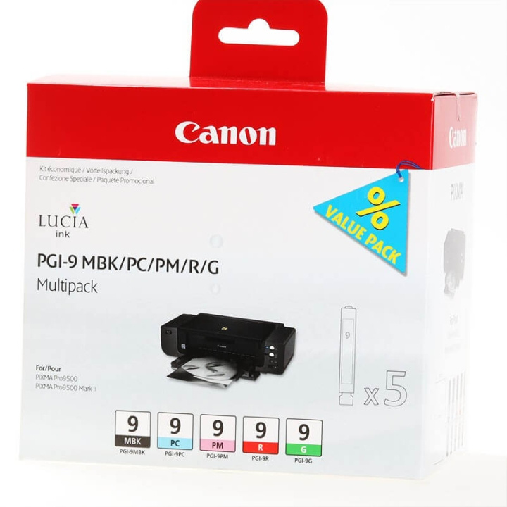 Canon Musteet 1033B013 PGI-9 MBK/PC/PM/R/G ryhmässä TIETOKOONET & TARVIKKEET / Tulostimet & Tarvikkeet / Musteet ja väriaineet / Mustepatruunat / Canon @ TP E-commerce Nordic AB (C15981)