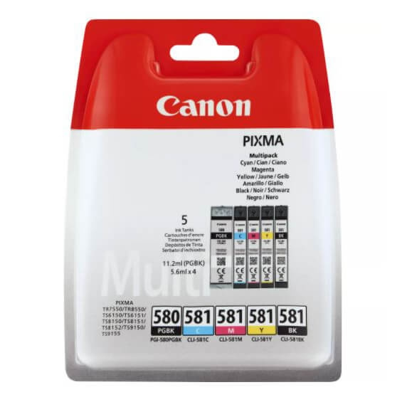 Canon Musteet 2078C005 PGI-580/CLI-581 Multipack ryhmässä TIETOKOONET & TARVIKKEET / Tulostimet & Tarvikkeet / Musteet ja väriaineet / Mustepatruunat / Canon @ TP E-commerce Nordic AB (C16004)