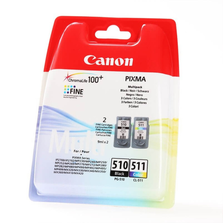 Canon Musteet 2970B010 PG-510/CL-511 Multipack ryhmässä TIETOKOONET & TARVIKKEET / Tulostimet & Tarvikkeet / Musteet ja väriaineet / Mustepatruunat / Canon @ TP E-commerce Nordic AB (C16044)