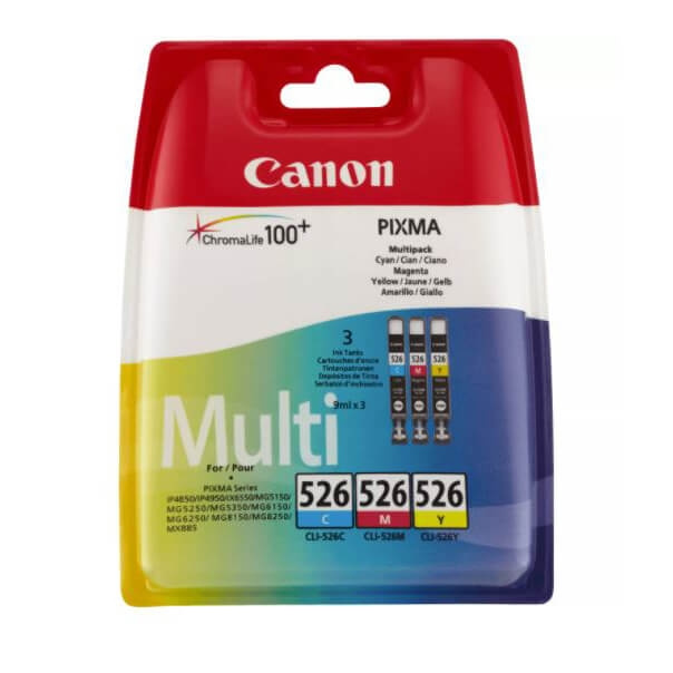 Canon Musteet 4541B009 CLI-526 Väri Multipack ryhmässä TIETOKOONET & TARVIKKEET / Tulostimet & Tarvikkeet / Musteet ja väriaineet / Mustepatruunat / Canon @ TP E-commerce Nordic AB (C16065)