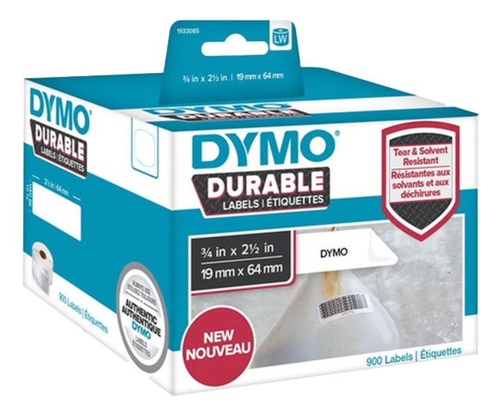 DYMO LW Durable barcode 19mm x 64mm, 900 etiketter, vit ryhmässä TIETOKOONET & TARVIKKEET / Tulostimet & Tarvikkeet / Tulostimet / Tarratulostimet & Tarvikkeet / Etiketit @ TP E-commerce Nordic AB (C16184)