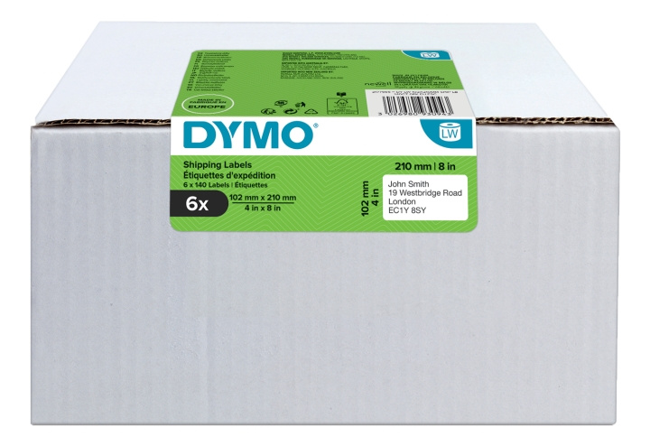 Dymo® LabelWriter 102x210mm, White, 6 Rolls x140 Label ryhmässä TIETOKOONET & TARVIKKEET / Tulostimet & Tarvikkeet / Tulostimet / Tarratulostimet & Tarvikkeet / Etiketit @ TP E-commerce Nordic AB (C16193)