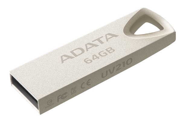 ADATA UV210 USB-muisti, 64GB, USB 2.0, kulta ryhmässä KODINELEKTRONIIKKA / Tallennusvälineet / USB-muistitikku / USB 2.0 @ TP E-commerce Nordic AB (C16242)