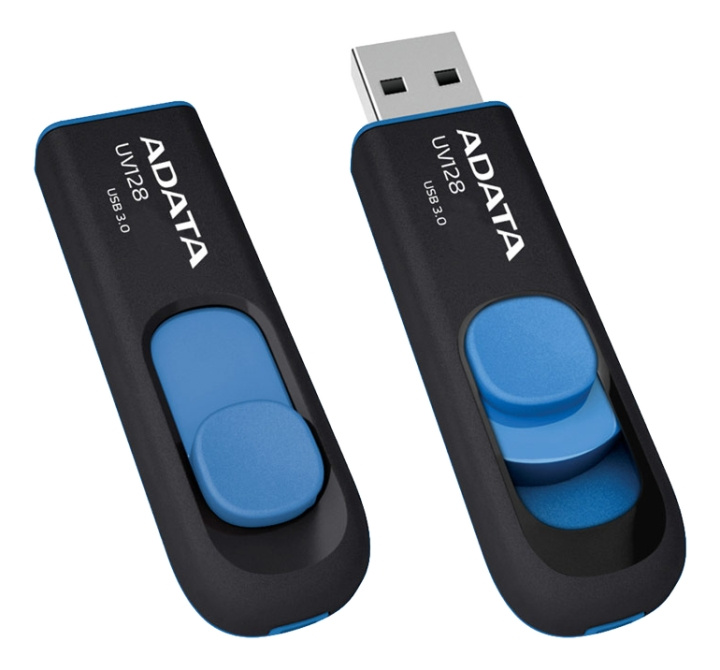 ADATA UV128 USB-muisti, 32GB, USB 3.0, musta/sininen ryhmässä KODINELEKTRONIIKKA / Tallennusvälineet / USB-muistitikku / USB 3.0 @ TP E-commerce Nordic AB (C16262)
