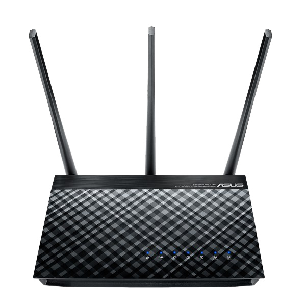 ASUS AC750 Wireless router, Dual-band, VDSL/ADSL+, black ryhmässä TIETOKOONET & TARVIKKEET / Verkko / Reititin @ TP E-commerce Nordic AB (C16403)