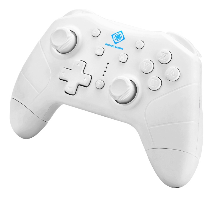 DELTACO GAMING Nintendo switch bluetooth controller, white ryhmässä KODINELEKTRONIIKKA / Pelikonsolit & Tarvikkeet / Nintendo Switch / Tarvikkeet @ TP E-commerce Nordic AB (C16421)
