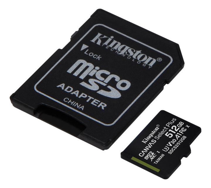 Kingston 512GB micSDXC Canvas Select Plus 100R A1 C10 Card + ADP ryhmässä KODINELEKTRONIIKKA / Tallennusvälineet / Muistikortit / MicroSD/HC/XC @ TP E-commerce Nordic AB (C16605)