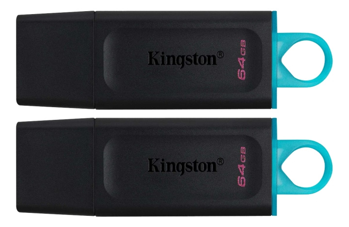 Kingston 64GB USB3.2 Gen 1 DataTraveler Exodia (Black + Teal) - 2 Pcs ryhmässä KODINELEKTRONIIKKA / Tallennusvälineet / USB-muistitikku / USB 3.2 @ TP E-commerce Nordic AB (C16905)