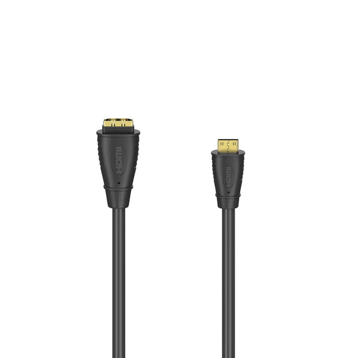Hama Adapter HDMI Type C-A Plug-Socket Gold Plated Black ryhmässä KODINELEKTRONIIKKA / Kaapelit & Sovittimet / HDMI / Sovittimet @ TP E-commerce Nordic AB (C17005)