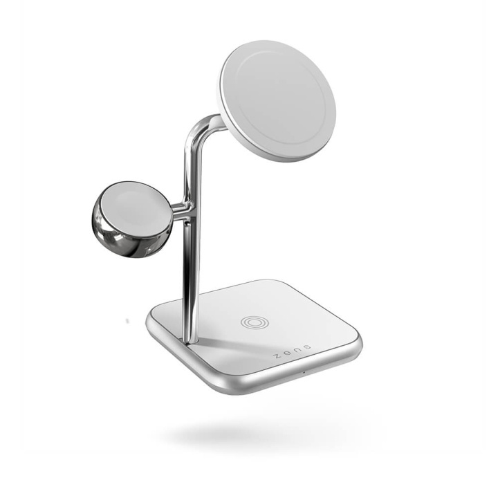 Zens Wireless Charger 4in1 Magnetic + Watch White ryhmässä ÄLYPUHELIMET JA TABLETIT / Laturit & Kaapelit / Qi Langaton laturi @ TP E-commerce Nordic AB (C17100)