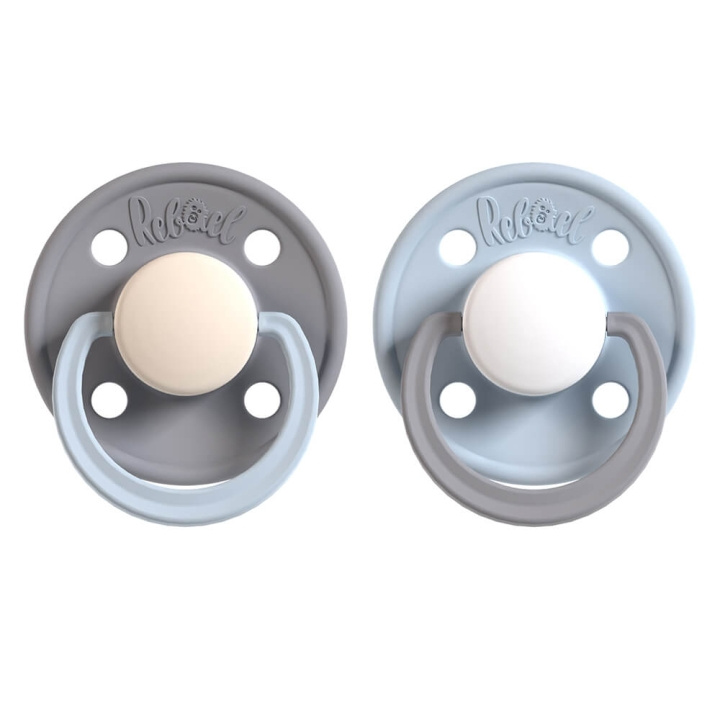 REBAEL Pacifier 2-Pack Size 2 Stormy Pearly Elephant / Cold White Pony ryhmässä LELUT, TUOTTEET LAPSILLE JA VAUVOILLE / Vauvatuotteet / Tutit & Hammasrenkaat @ TP E-commerce Nordic AB (C17246)