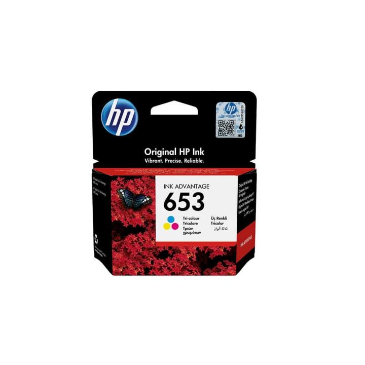 HP Musteet 3YM74AE 653 Tri-colour ryhmässä TIETOKOONET & TARVIKKEET / Tulostimet & Tarvikkeet / Musteet ja väriaineet / Mustepatruunat / HP @ TP E-commerce Nordic AB (C17264)