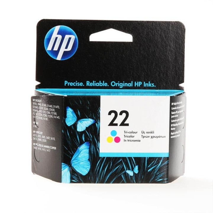 HP Ink C9352AE 22 Tri-colour ryhmässä TIETOKOONET & TARVIKKEET / Tulostimet & Tarvikkeet / Musteet ja väriaineet / Mustepatruunat / HP @ TP E-commerce Nordic AB (C17283)