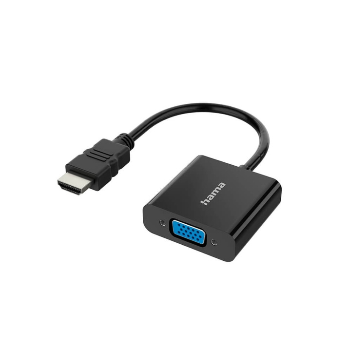 Hama Adapter HDMI-VGA Full-HD 1080p Black ryhmässä TIETOKOONET & TARVIKKEET / Kaapelit & Sovittimet / VGA / Sovittimet @ TP E-commerce Nordic AB (C17468)