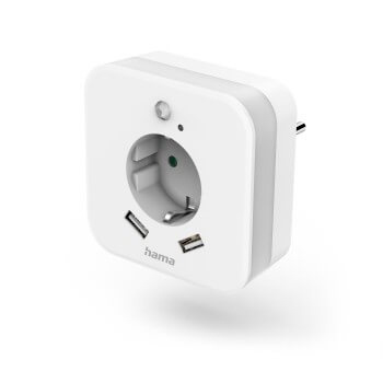 HAMA 220V Socket 2XUSB-A Nightlight White ryhmässä KODINELEKTRONIIKKA / Valaistus / Yölamput @ TP E-commerce Nordic AB (C17472)