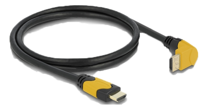 Delock High Speed HDMI cable male straight to male 90° upwards angled ryhmässä KODINELEKTRONIIKKA / Kaapelit & Sovittimet / HDMI / Kaapelit @ TP E-commerce Nordic AB (C17500)