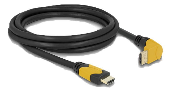 Delock High Speed HDMI cable male straight to male 90° upwards angled ryhmässä KODINELEKTRONIIKKA / Kaapelit & Sovittimet / HDMI / Kaapelit @ TP E-commerce Nordic AB (C17501)