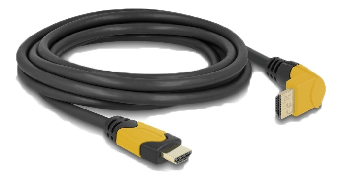 Delock High Speed HDMI cable male straight to male 90° upwards angled ryhmässä KODINELEKTRONIIKKA / Kaapelit & Sovittimet / HDMI / Kaapelit @ TP E-commerce Nordic AB (C17502)