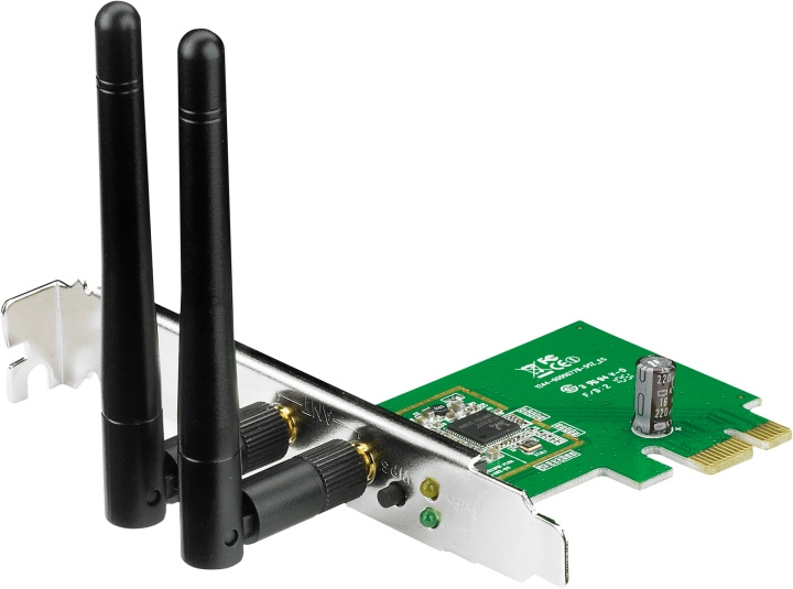ASUS Wireless PCI-E card 802.11n, 300Mbps ryhmässä TIETOKOONET & TARVIKKEET / Verkko / Verkkokortti / PCI Express langaton @ TP E-commerce Nordic AB (C17567)