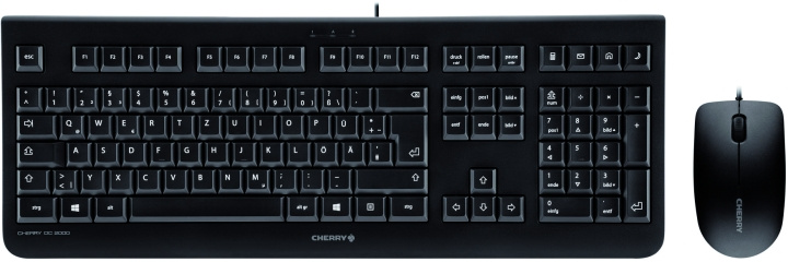 Cherry DC 2000, standardtangentbord inkl. 3-knappars mus, svart Retail ryhmässä TIETOKOONET & TARVIKKEET / Hiiret & Näppäimistöt / Näppäimistöt / Paketti @ TP E-commerce Nordic AB (C17596)