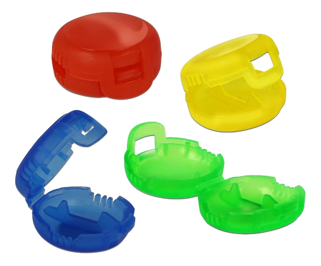 DE-LOCK Cable marker clips, 4-pack, blue/yellow/red/green, 3,5mm cable ryhmässä KODINELEKTRONIIKKA / Kaapelit & Sovittimet / Kaapelinhallinta @ TP E-commerce Nordic AB (C17625)