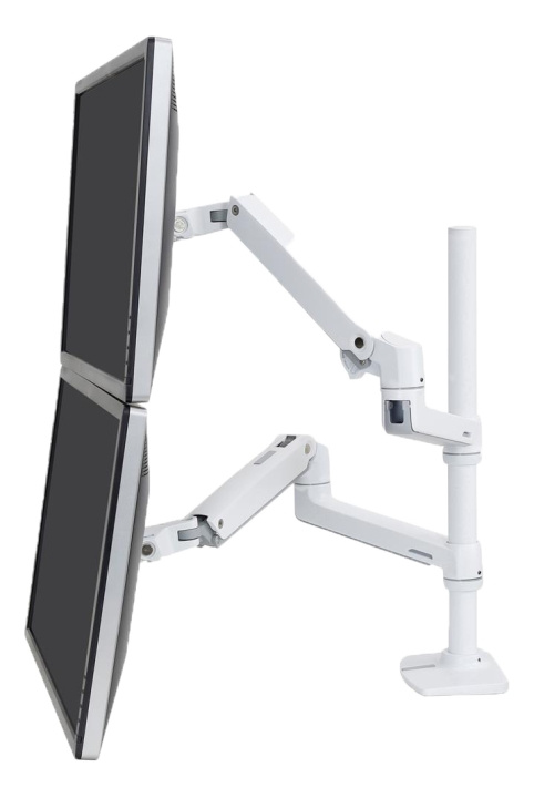 Ergotron LX Dual Stacking Arm näytön varsiteline, valkoinen/harmaa ryhmässä TIETOKOONET & TARVIKKEET / Näytöt / Näytön jalustat ja kiinnikkeet @ TP E-commerce Nordic AB (C17640)