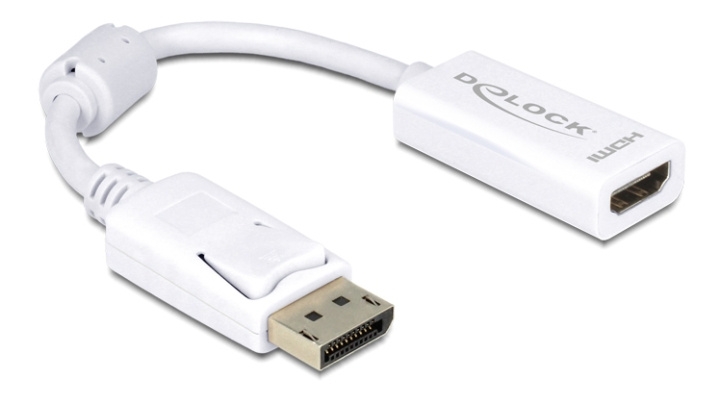 Delock Adapter Displayport 1.1 male to HDMI female, passive, white ryhmässä TIETOKOONET & TARVIKKEET / Kaapelit & Sovittimet / DisplayPort / Sovittimet @ TP E-commerce Nordic AB (C17646)