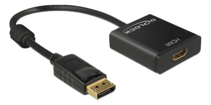 Delock Adapter Displayport 1.2 male to HDMI female, 4K, active, black ryhmässä TIETOKOONET & TARVIKKEET / Kaapelit & Sovittimet / DisplayPort / Sovittimet @ TP E-commerce Nordic AB (C17648)