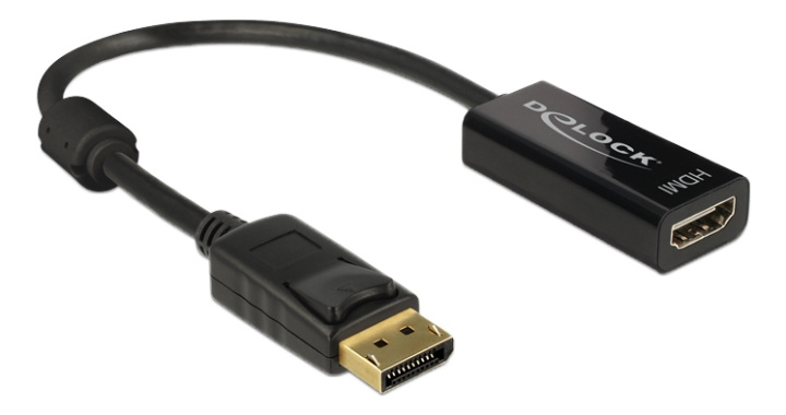 Delock Adapter Displayport 1.2 male to HDMI female, 4K, passive, black ryhmässä TIETOKOONET & TARVIKKEET / Kaapelit & Sovittimet / DisplayPort / Sovittimet @ TP E-commerce Nordic AB (C17649)
