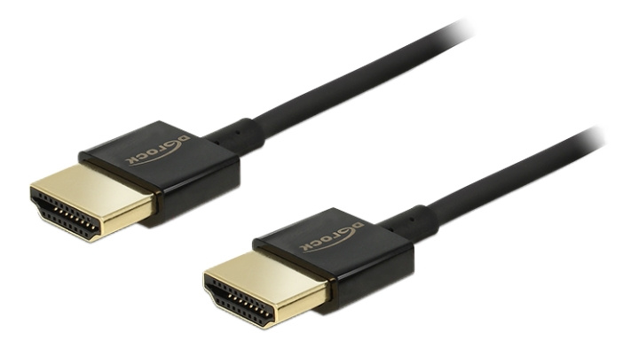 Delock Cable High Speed HDMI with Ethernet - HDMI-A male > HDMI-A male ryhmässä KODINELEKTRONIIKKA / Kaapelit & Sovittimet / HDMI / Kaapelit @ TP E-commerce Nordic AB (C17684)