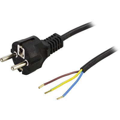 DELTACO Earthed device cable, straight CEE 7/7 max 250V / 10A, 2m ryhmässä TIETOKOONET & TARVIKKEET / Kaapelit & Sovittimet / Sähkökaapelit @ TP E-commerce Nordic AB (C17727)