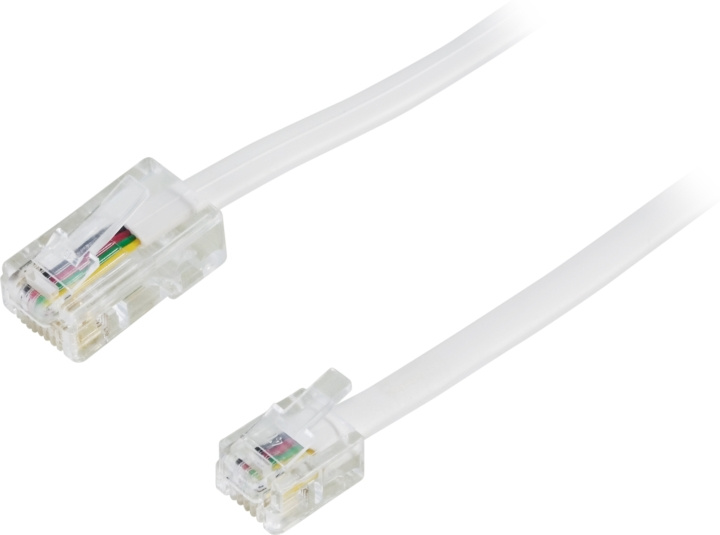 Modulaarikaapeli, 8P4C(RJ45) > 6P4C(RJ11), 1m, valkoinen ryhmässä KODINELEKTRONIIKKA / Kaapelit & Sovittimet / Puhelinkaapelit ja sovittimet @ TP E-commerce Nordic AB (C17751)