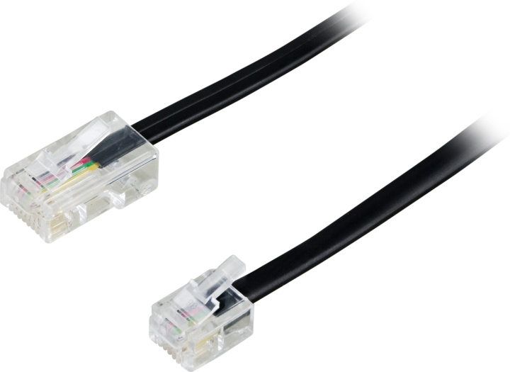 Modulaarikaapeli, 8P4C(RJ45) > 6P4C(RJ11), 5m, musta ryhmässä KODINELEKTRONIIKKA / Kaapelit & Sovittimet / Puhelinkaapelit ja sovittimet @ TP E-commerce Nordic AB (C17757)