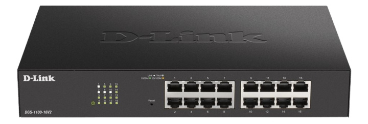 D-Link 16-Port Gigabit Smart Managed Switch ryhmässä TIETOKOONET & TARVIKKEET / Verkko / Kytkimet / 10/100/1000Mbps @ TP E-commerce Nordic AB (C17785)