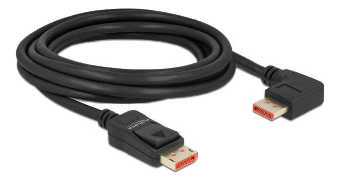 Delock DisplayPort cable male straight to male 90° right angled 8K 60Hz 3m ryhmässä TIETOKOONET & TARVIKKEET / Kaapelit & Sovittimet / DisplayPort / Kaapelit @ TP E-commerce Nordic AB (C17836)