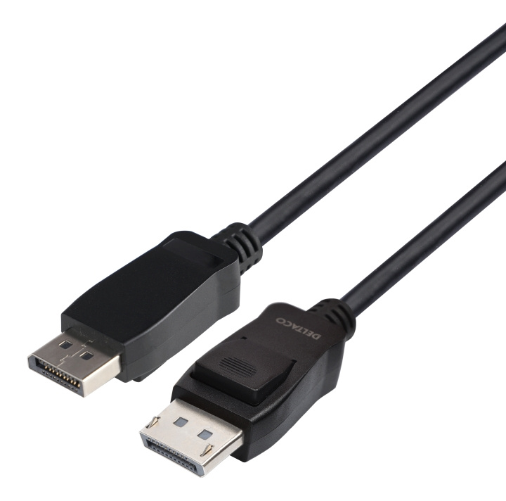 DELTACO DisplayPort cable, DP 1.4, 8K@60Hz, 1m, black ryhmässä TIETOKOONET & TARVIKKEET / Kaapelit & Sovittimet / DisplayPort / Kaapelit @ TP E-commerce Nordic AB (C17845)