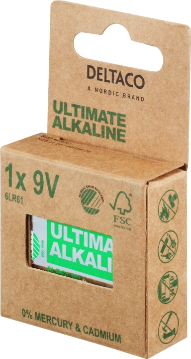 DELTACO Ultimate Alkaline 9V-batteri, 1-pack ryhmässä KODINELEKTRONIIKKA / Paristot & Laturit / Akut / 9V @ TP E-commerce Nordic AB (C18275)
