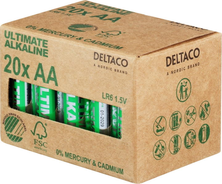 DELTACO Ultimate Alkaline AA-batteri, 20-pack ryhmässä KODINELEKTRONIIKKA / Paristot & Laturit / Akut / AA @ TP E-commerce Nordic AB (C18282)