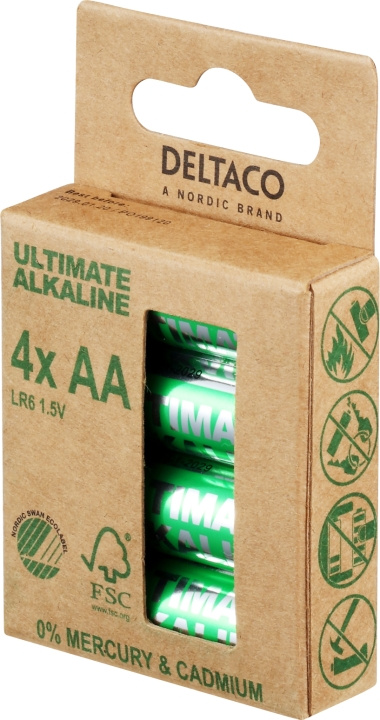 DELTACO Ultimate Alkaline AA-batteri, 4-pack ryhmässä KODINELEKTRONIIKKA / Paristot & Laturit / Akut / AA @ TP E-commerce Nordic AB (C18283)