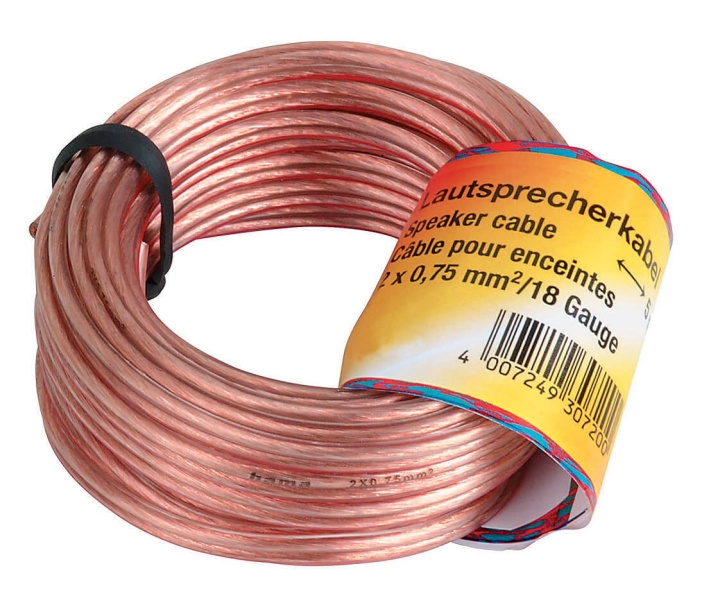 Hama Högtalarkabel 2x0.75mm2 Transparent 20m ryhmässä KODINELEKTRONIIKKA / Kaapelit & Sovittimet / Kaiutinkaapelit @ TP E-commerce Nordic AB (C18466)