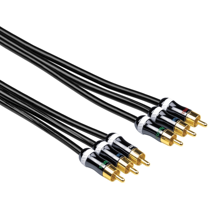Hama Kabel 3xRCA-3xRCA Guld Svart 3m ryhmässä KODINELEKTRONIIKKA / Kaapelit & Sovittimet / RCA / Kaapelit @ TP E-commerce Nordic AB (C18487)