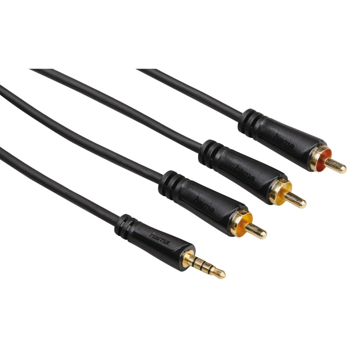 Hama Kabel 4pin 3,5mm-3xRCA Guld Svart 3m ryhmässä KODINELEKTRONIIKKA / Kaapelit & Sovittimet / RCA / Kaapelit @ TP E-commerce Nordic AB (C18501)