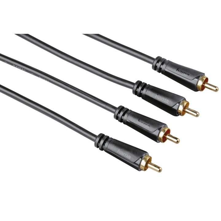 HAMA Johto Audio 2xRCA-2xRCA 5m Kulta/Musta ryhmässä KODINELEKTRONIIKKA / Kaapelit & Sovittimet / RCA / Kaapelit @ TP E-commerce Nordic AB (C18508)