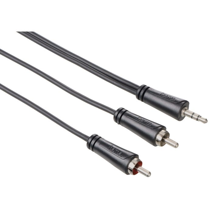 Hama Kabel Audio 3.5mm-2xRCA Svart 0.75m ryhmässä KODINELEKTRONIIKKA / Kaapelit & Sovittimet / RCA / Kaapelit @ TP E-commerce Nordic AB (C18514)