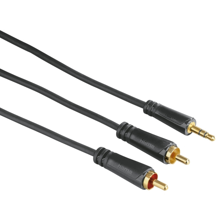 Hama Kabel Audio 3.5mm-2xRCA Guld Svart 1.5m ryhmässä KODINELEKTRONIIKKA / Kaapelit & Sovittimet / RCA / Kaapelit @ TP E-commerce Nordic AB (C18516)