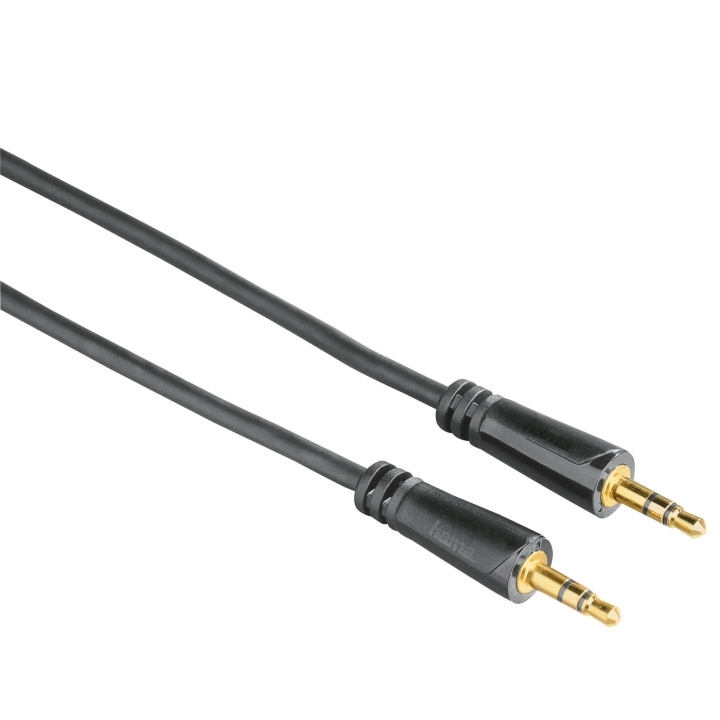 Hama Kabel Audio 3.5mm-3.5mm Guld Svart 1.5m ryhmässä KODINELEKTRONIIKKA / Kaapelit & Sovittimet / Analoginen ääni / 3.5 mm @ TP E-commerce Nordic AB (C18523)