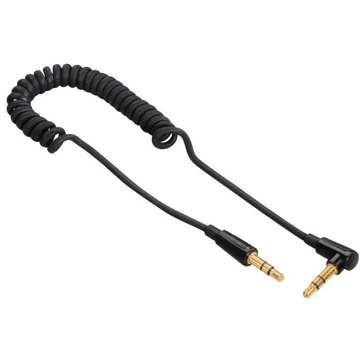 Hama Kabel Audio 3.5mm-3.5mm Vinklad Coiled Guld Svart 0.75m ryhmässä KODINELEKTRONIIKKA / Kaapelit & Sovittimet / Analoginen ääni / 3.5 mm @ TP E-commerce Nordic AB (C18527)