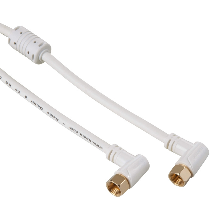 Hama Kabel Antenn SAT 95dB Vinklad F-Plug - F-Plug Guld Vit 1.5m ryhmässä KODINELEKTRONIIKKA / Kaapelit & Sovittimet / Antennikaapelit & Tarvikkeet / Antenni johdot @ TP E-commerce Nordic AB (C18534)