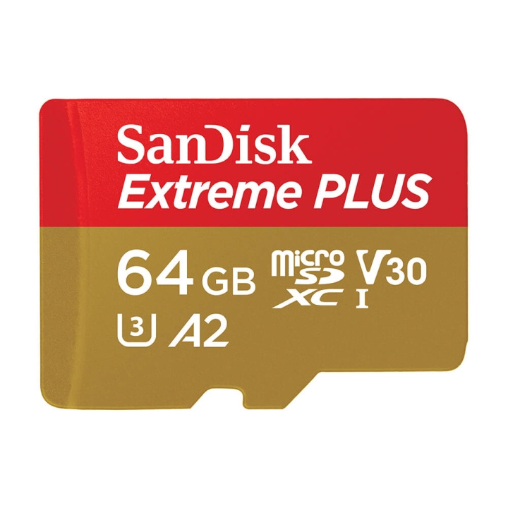 SANDISK MicroSDXC Extreme Plus 64GB 200MB/s A2 C10 V30 UHS-I ryhmässä KODINELEKTRONIIKKA / Tallennusvälineet / Muistikortit / MicroSD/HC/XC @ TP E-commerce Nordic AB (C18617)