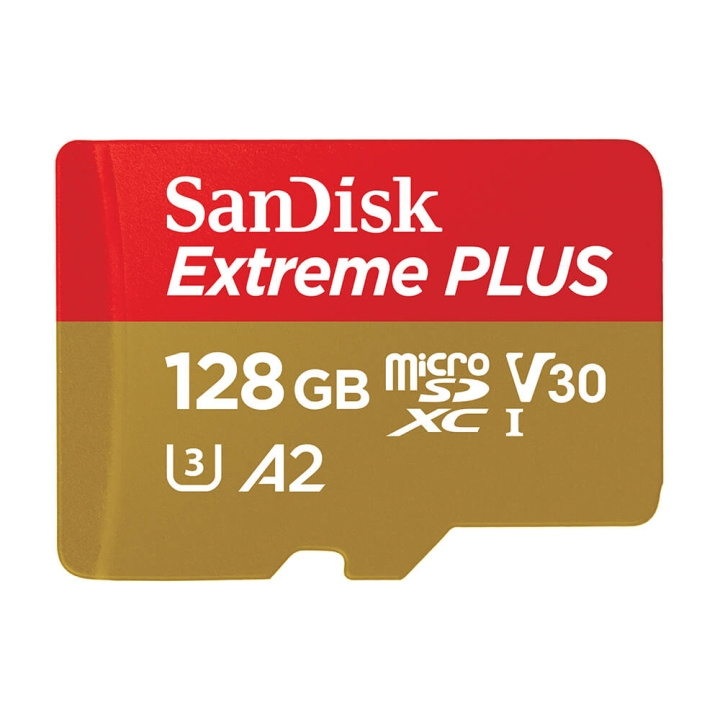 SANDISK MicroSDXC Extreme Plus 128GB 200MB/s A2 C10 V30 UHS-I ryhmässä KODINELEKTRONIIKKA / Tallennusvälineet / Muistikortit / MicroSD/HC/XC @ TP E-commerce Nordic AB (C18618)